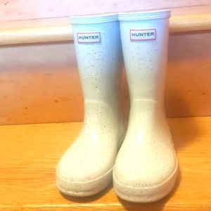 Rainboots white silver glitter sz 13 girls